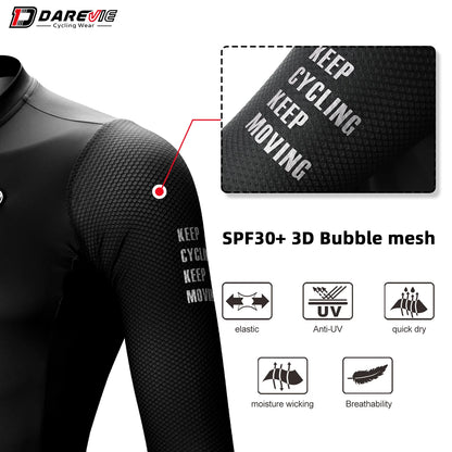 DAREVIE Man Cycling Jersey 2024 Summer Breathable Long Sleeve Men's Cycling Clothing MTB Road Anti-UV Men's Cycling Shirt