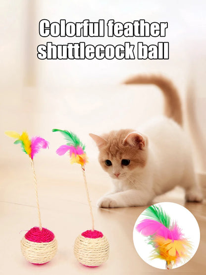 Interactive Colorful Feather Cat Toy for Engaging Play - Smarsty