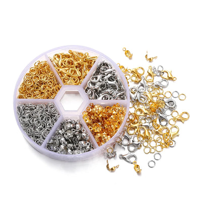 Bulk Jewelry Findings Kit 400Pcs Lobster Clasps Beads - Smarsty