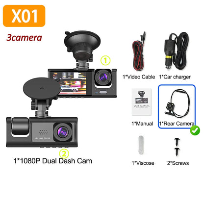 1080P Car Dash Cam Front Rear Night Vision Recording - Smarsty