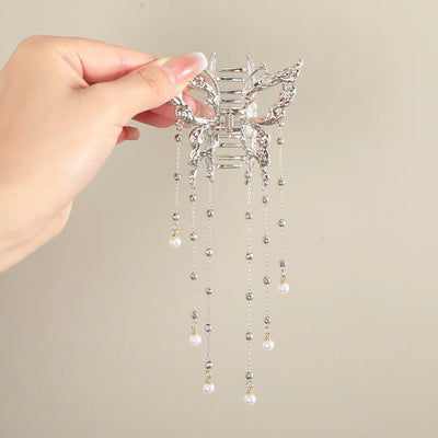 Korean Pearl Butterfly Hair Claw Clip For Women Stylish - Smarsty