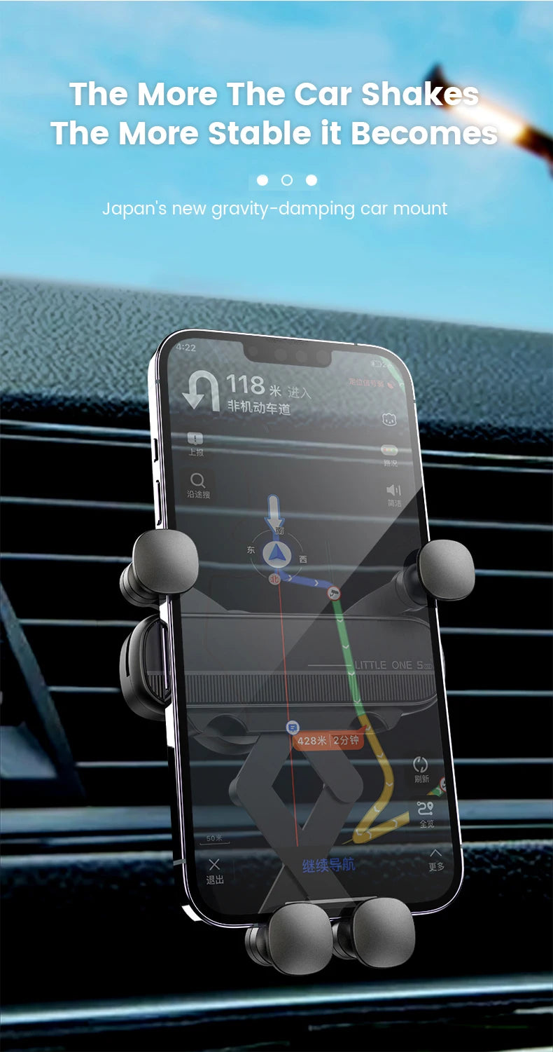 Gravity Car Phone Holder Air Vent Mount For Universal Fit - Smarsty