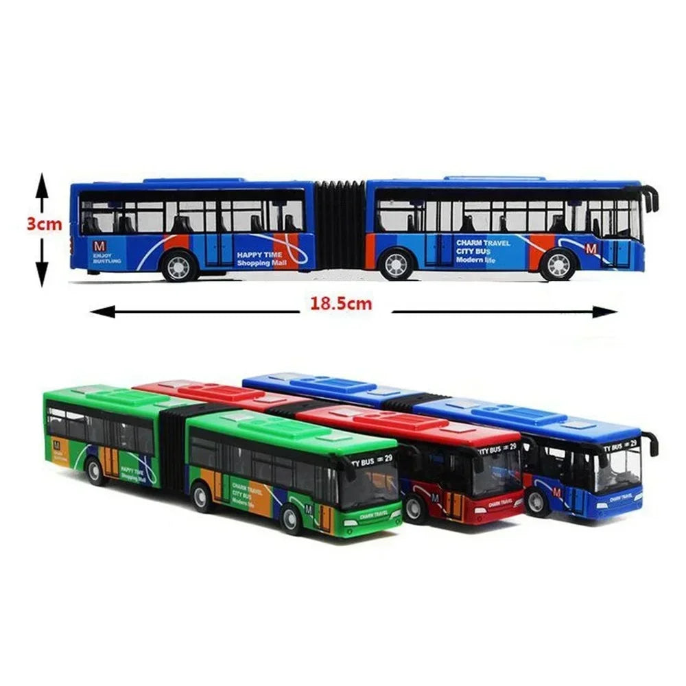 1:64 Alloy City Bus Model Vehicles City Express Bus Double Buses Diecast Vehicles Toys Funny Pull Back Car Children Kids Gifts by Smarsty