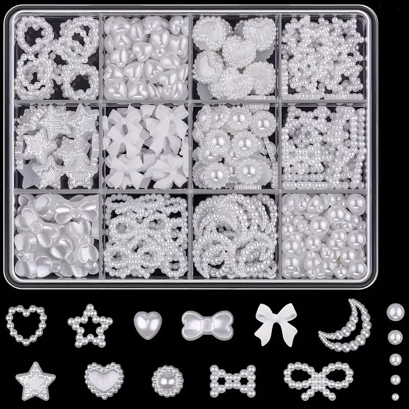 500PCS 3D Nail Art Decoration Kit with Colorful Resin Bows - Smarsty