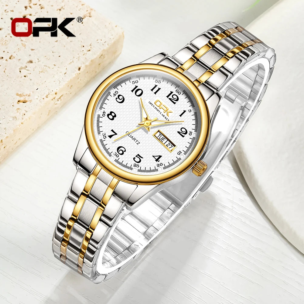 Luxury Waterproof Quartz Watch For Women Stainless Steel Strap - Smarsty