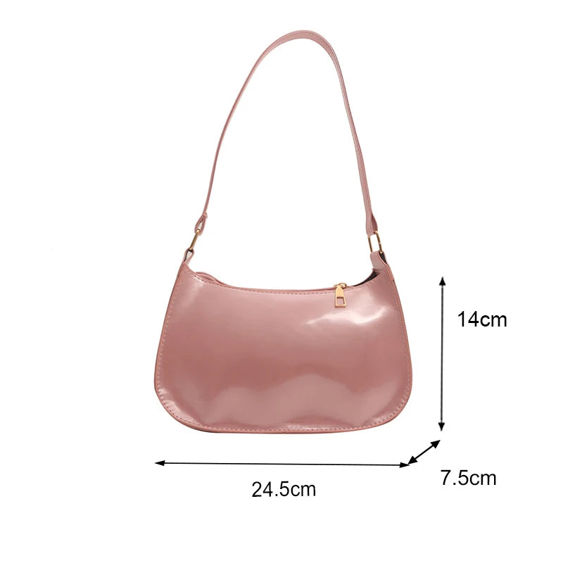 Vintage Patent Leather Shoulder Bag For Women Designer - Smarsty