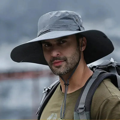 New Sun Protection Fishing Hat Summer Breathable Mesh Camping Hiking Caps Anti-UV Sun Hat Mountaineering Caps Men's Panama Hat by Smarsty