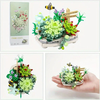 Mini Plant Bonsai Building Block Flower Plant Cherry Blossom Tree Potted Bouquet Model Bricks Home Decoration Toy For Kids Gifts - Smarsty