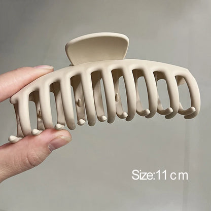 Korean Coffee Beige Acrylic Geometric Hair Claw Clip Large - Smarsty