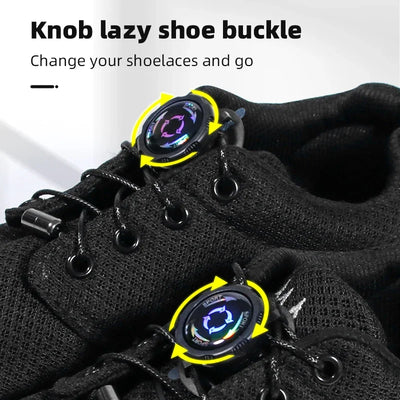 1pair Metal Wire Swivel Automatic Buckle Rope Sneaker ShoeLaces for Kids/Adult No Tie Shoe Laces Quick Lock Shoestrings Sneakers - Smarsty