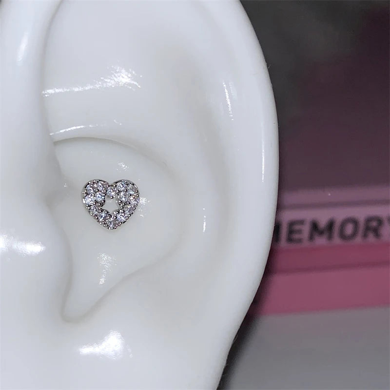 Stainless Steel Ear Cuff With Rhinestone Wing Sparkle - Smarsty