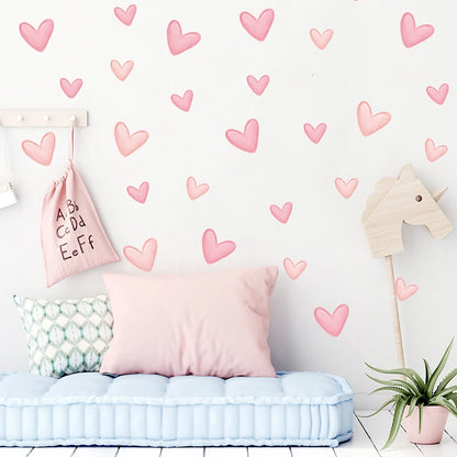 60 Pcs Heart Shape Wall Stickers for Kids Room Decor - Smarsty