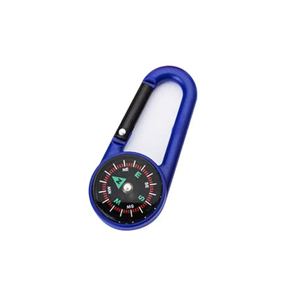 Outdoor Compass Carabiner Mini Camping Keychain Mountaineering Hiking Backpack Buckle with Compass Survival Children Gifts