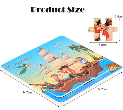 New 20 Piece Wooden 3d Puzzle Cartoon Animal Vehicle Jigsaw Puzzle Montessori Educational Toys For Kids Baby 1 2 3 Years by Smarsty