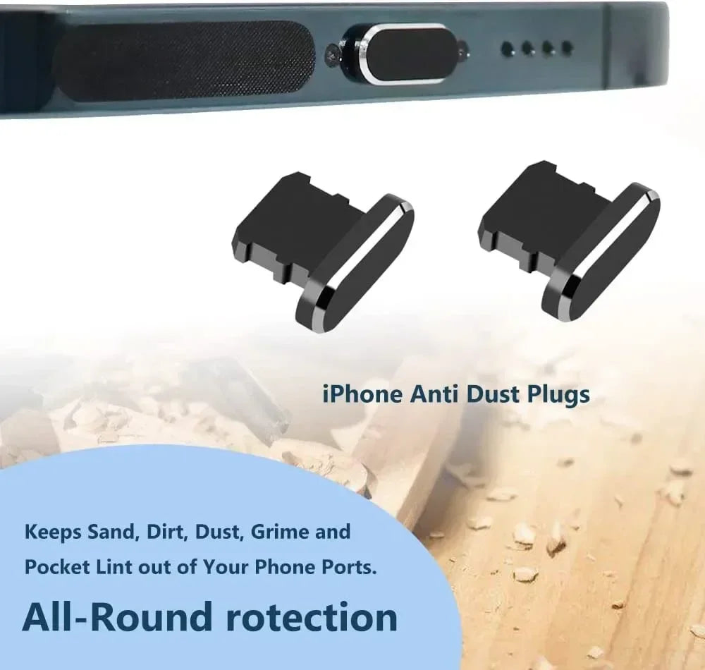 Cell Phone Charging Port Dust Plug with Cleaning Brush for IPhone 15 14 13 16Pro Max Plus Samsung Xiaomi IOS Type C Cleaner Set - Smarsty