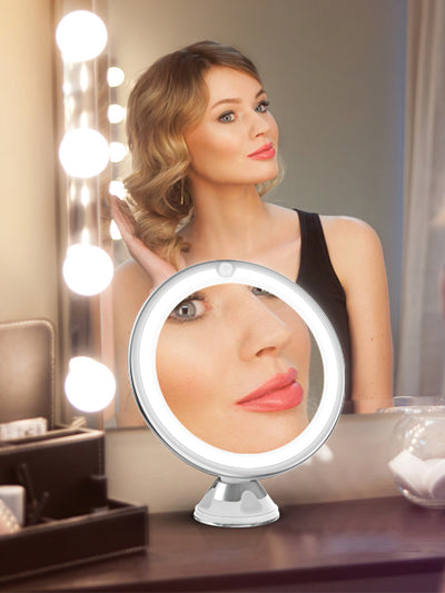 10x Magnifying LED Vanity Mirror with Touch Screen - Smarsty