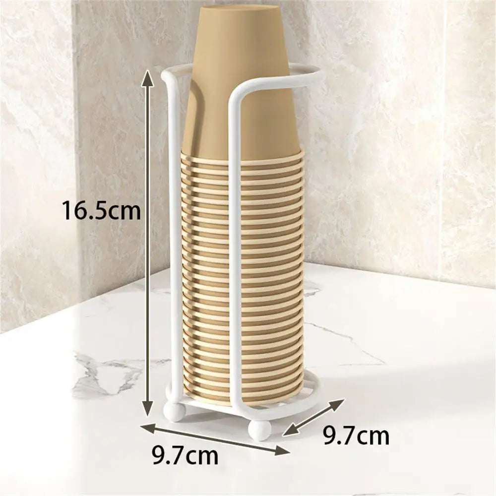 Disposable Cup Storage Holder Rack Shelf Water Tea Cups Wood Dispenser with Longer Stick Mug Display Stand Organizer Supplies by Smarsty