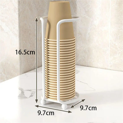 Disposable Cup Storage Holder Rack Shelf Water Tea Cups Wood Dispenser with Longer Stick Mug Display Stand Organizer Supplies by Smarsty