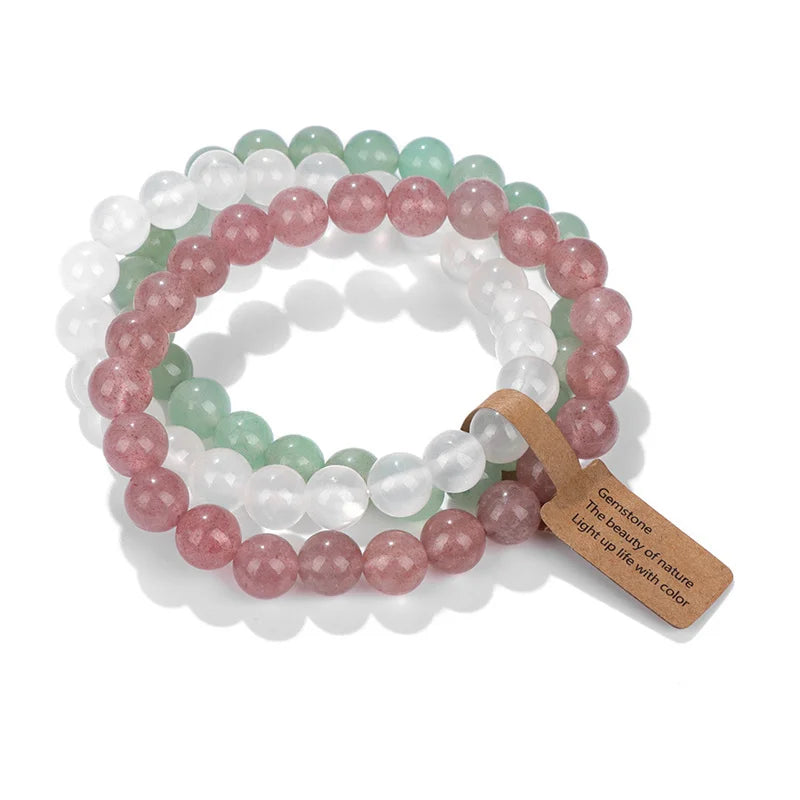 Natural Amethyst Crystal Beads Women's Bracelet Multi Layered Design - Smarsty