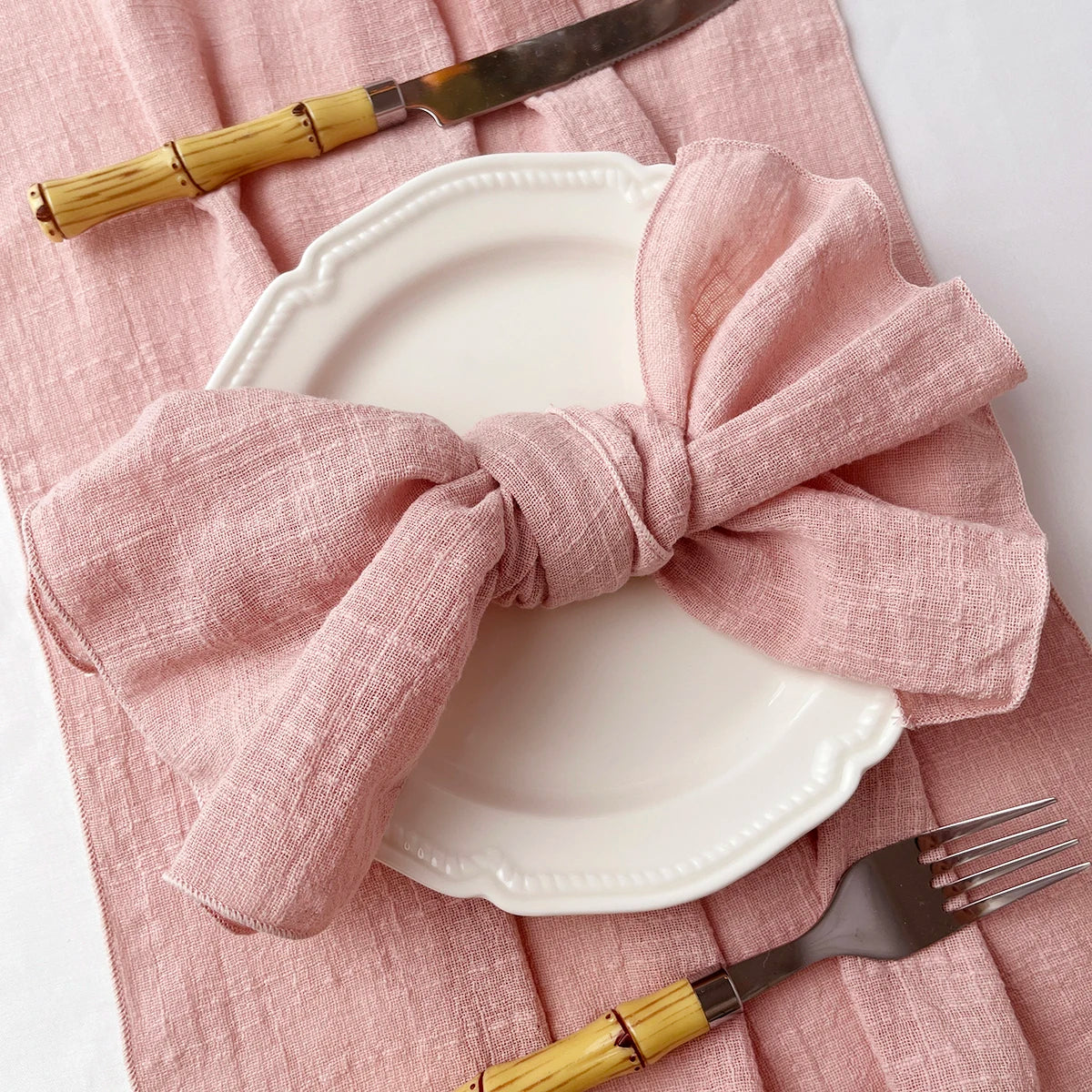Set of 6 Cotton Dinner Napkins for Elegant Table Decor - Smarsty