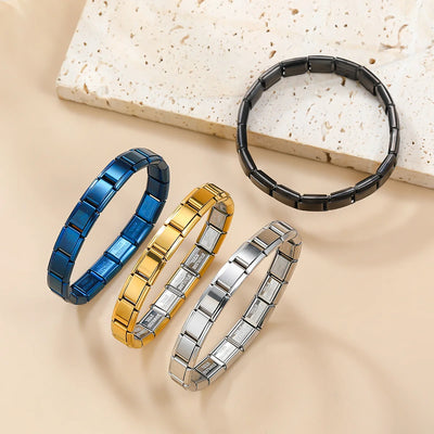 Italian Stainless Steel Square Bracelets Stretchable Unisex Jewelry - Smarsty