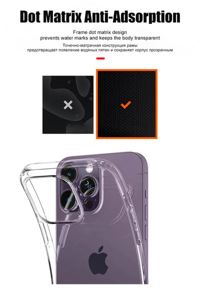 Luxury Clear Silicone Phone Case For iPhone 16 15 14 13 12 11 Pro Max XR X XS 7 8 Plus Shockproof Transparent Bumper Back Cover by Smarsty