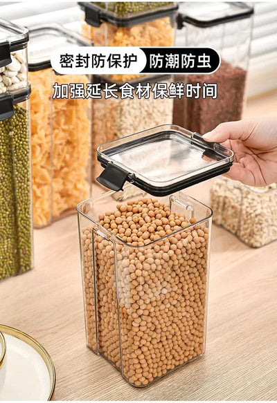 460-1800ml Sets Kitchen Stackable Sealed Jar Plastic Food Storage Box Multigrain Tank Bottle Dried Fruit Tea Storage Containers by Smarsty