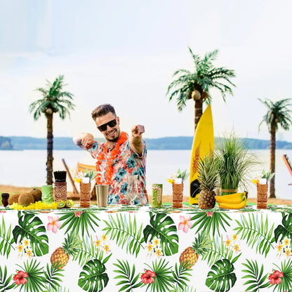 Hawaiian Flamingo Flower Table Cover for Summer Parties - Smarsty