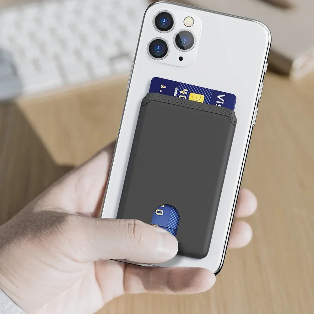 Phone Holder Sticker Credit Card Holder 3M Adhesive Soft Silicone Mobile Phone Wallet Compatible for Iphone Android Samsung