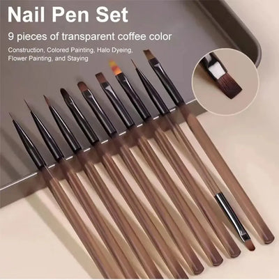 9PCS UV Gel Nail Brush Set for Creative Nail Art - Smarsty