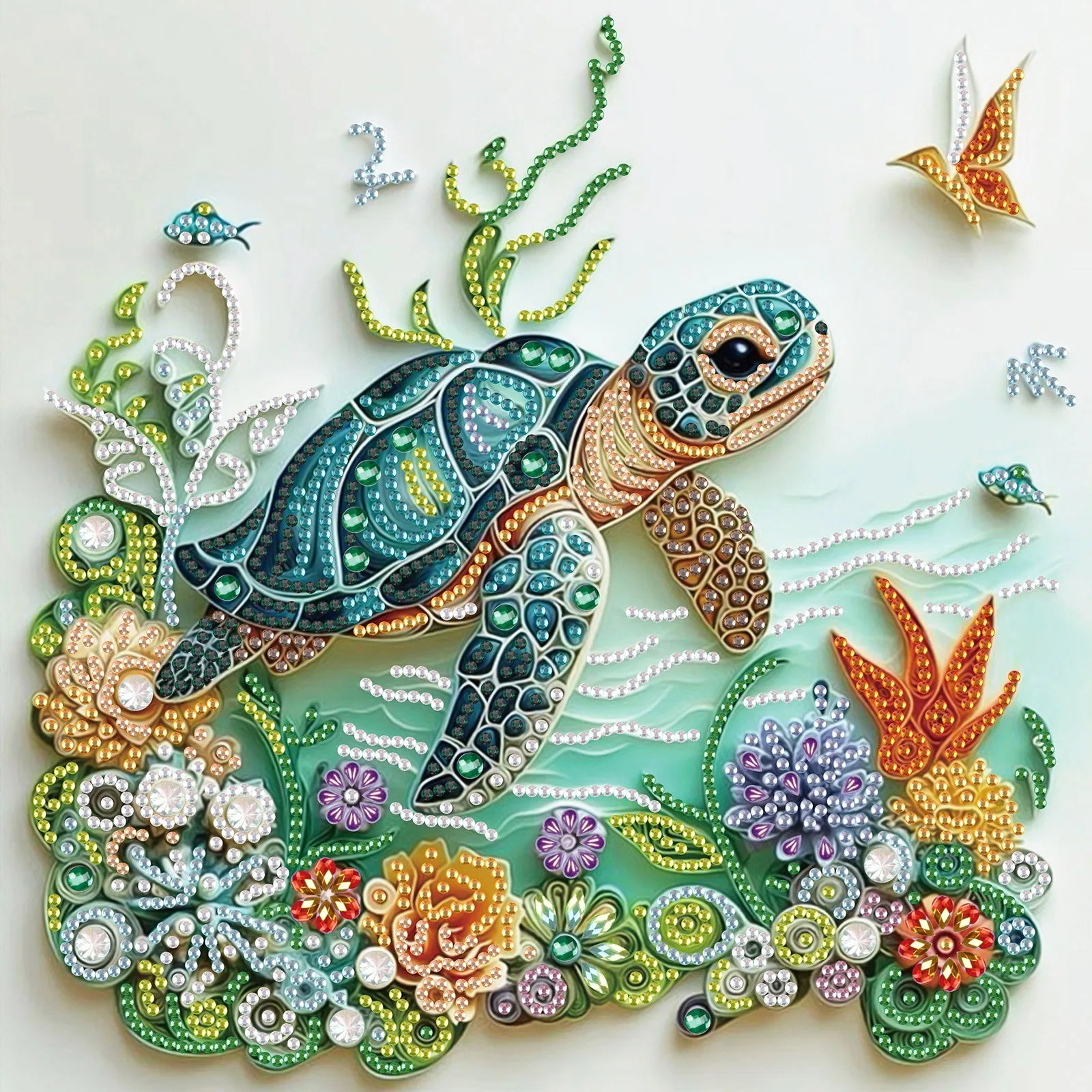 DIY Turtle and Flower 5D Diamond Art Kit for Beginners - Smarsty