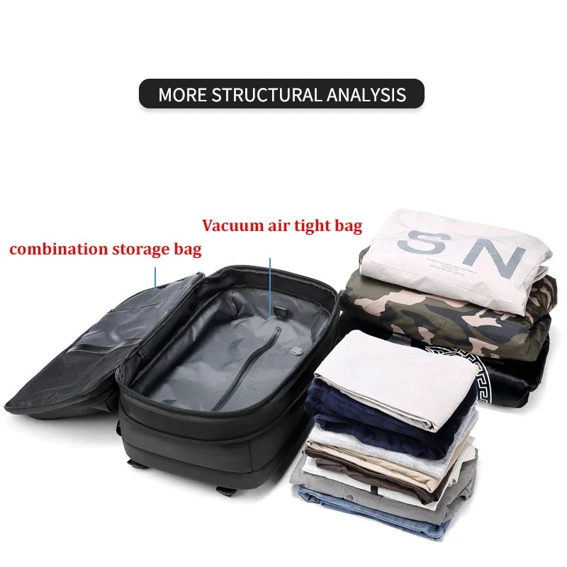 Travel Men 17 inch Laptop Backpack vacuum compression Backpack Business Large Capacity school Backpack expand outdoor backpack - Smarsty