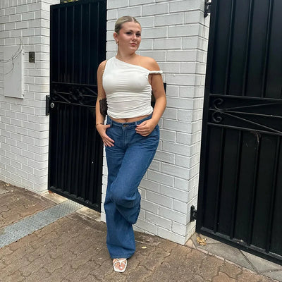Simple Basic Casual Summer Tank Top Sleeveless Solid Color Off Shoulder Side Ruched Crop Tops Vestidos Spring Women T S - Smarsty