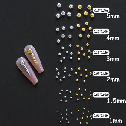 Gold Silver Caviar Bead Nail Charms for Stunning Manicures - Smarsty