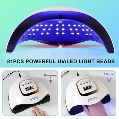 81LED UV Nail Lamp with Timers and Auto Sensor - Smarsty