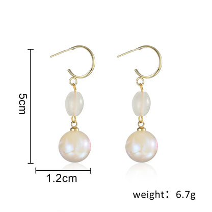 Pearl Long Earrings With Rhinestones For Wedding Fashion - Smarsty
