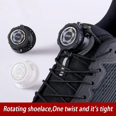 easy installation Automatic Shoelaces Without ties Black white Swivel Buckle Laces Thick Rope Sneakers Shoelace Shoe Accessories - Smarsty