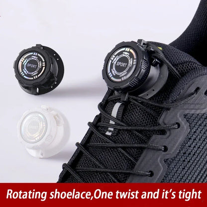 easy installation Automatic Shoelaces Without ties Black white Swivel Buckle Laces Thick Rope Sneakers Shoelace Shoe Accessories - Smarsty