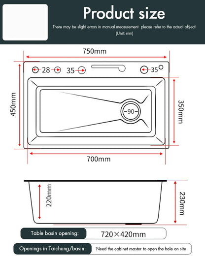 Large Stainless Steel Kitchen Sink with Digital Faucet Display - Smarsty