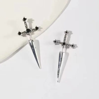 Gothic Sword Kinitial Piercing Earrings for Punk Style Lovers - Smarsty