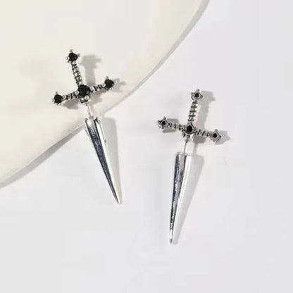 Gothic Sword Kinitial Piercing Earrings for Punk Style Lovers - Smarsty