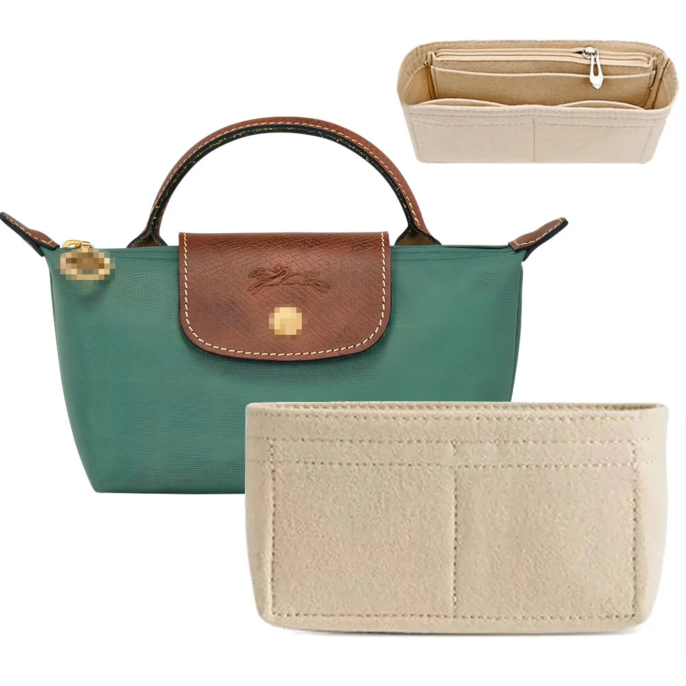 Bag Organizer for Small Tote Bag Timid Bag Storage & Finishing Inner Bag Liner Handbags Insert Organizer fit Mini Size