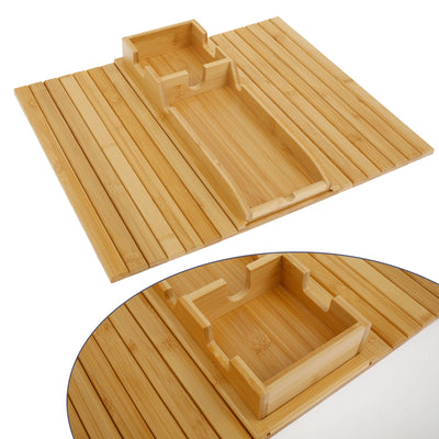 Couch Cup Holder Bamboo Wood Sofa Armrest Tray Foldable Sofa Cup Holder Anti-Slip Couch Arm Cup Holder Sofa Side Storage Tray by Smarsty