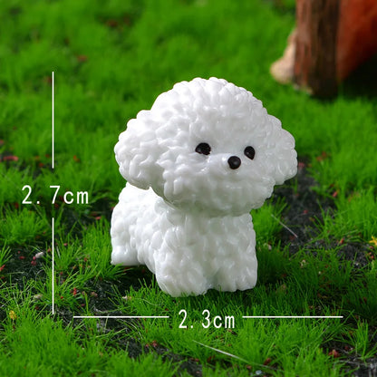 3D Cute Mini Puppy  Shoe Decoration Set Detachable Diy Bichon Frise Dog Figurines Accessory, Used For Clogs, Holiday Party Gifts