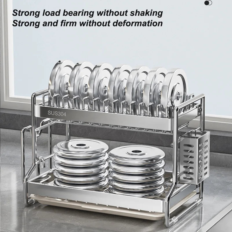 New Dish Drainer Kitchen Storage Organization Stainless Steels Drainer Kitchen Dishes Kitchenware Tableware Drainer Board Rack
