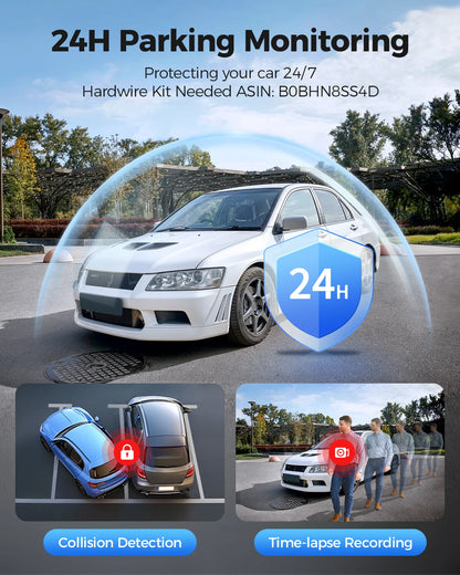 Dual Dash Cam 4K Night Vision With GPS ADAS Parking - Smarsty