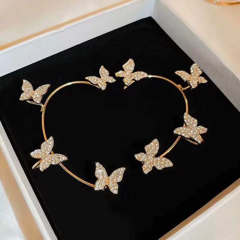 Luxury Crystal Butterfly Clip Earrings for Stylish Women - Smarsty