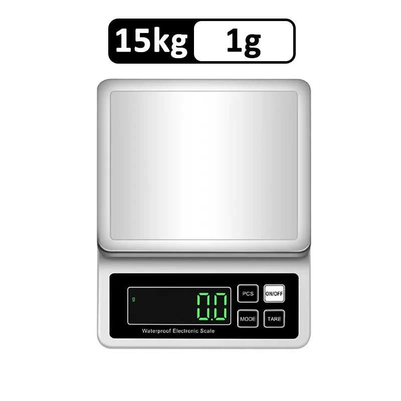 Rechargeable Kitchen Scale IP67 Fully Waterproof Home Kitchen Scale 0.1g/1g High Precision Electronic Balance 3kg/5kg/10kg/15kg