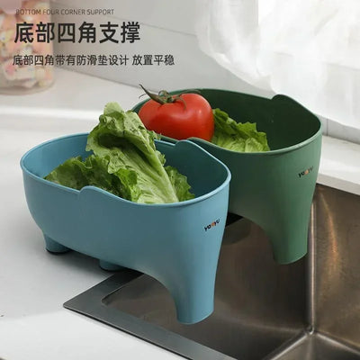 Sink Strainer Elephant Sculpt Leftover Drain Basket Fruit and Vegetable Washing Basket Hanging Drainer Rack Kitchen Accessories by Smarsty