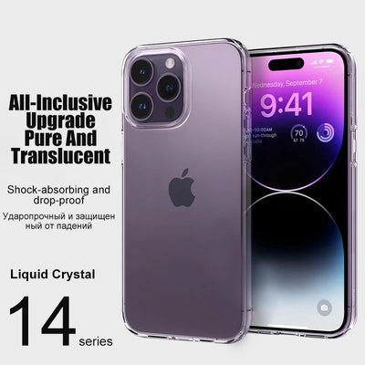 Luxury Clear Silicone Phone Case For iPhone 16 15 14 13 12 11 Pro Max XR X XS 7 8 Plus Shockproof Transparent Bumper Back Cover by Smarsty